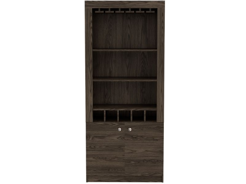 Dakota Bar Double Door Cabinet, Five Wine Cubbies, Three Shelves