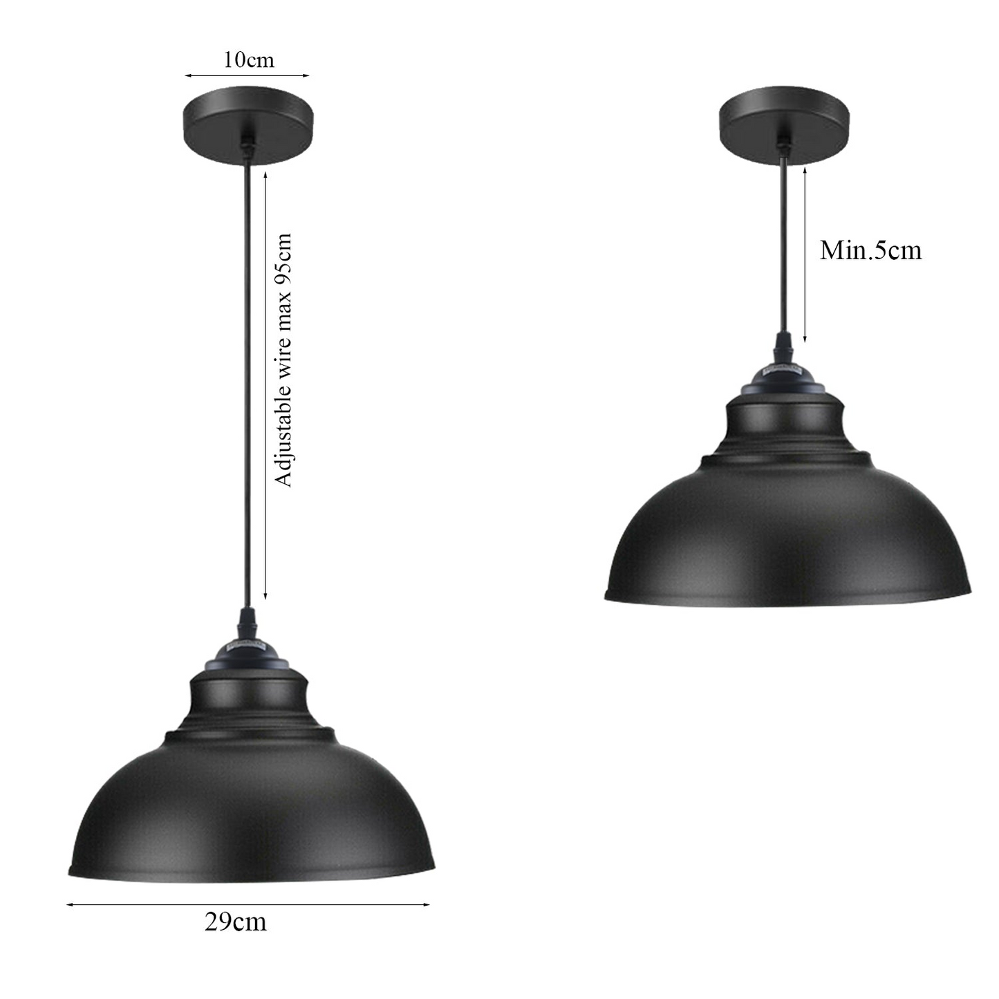 Curvy Ceiling Hanging Lights - Black Modern Pendant Light