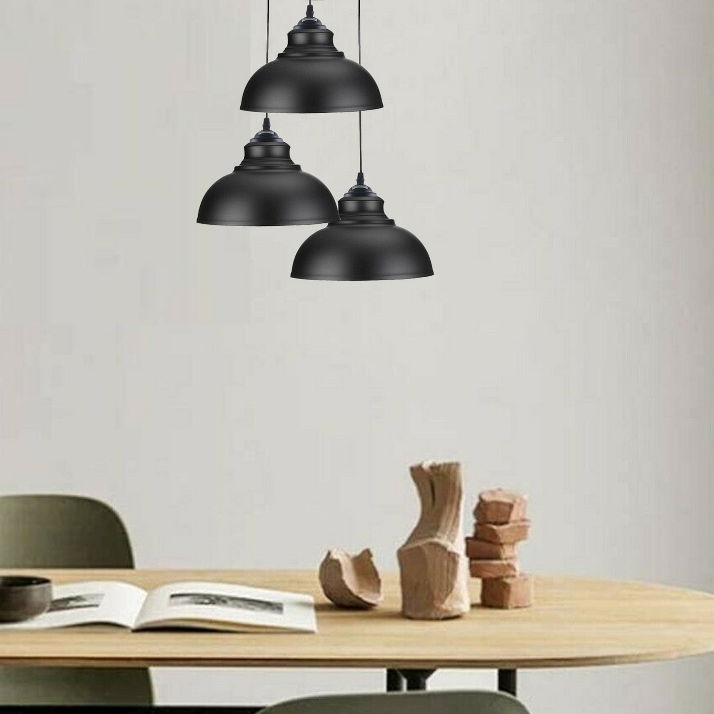 Curvy Ceiling Hanging Lights - Black Modern Pendant Light