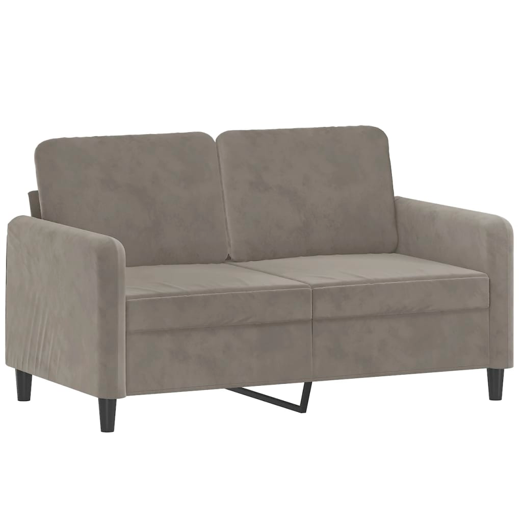 2-Seater Sofa Light Gray Velvet