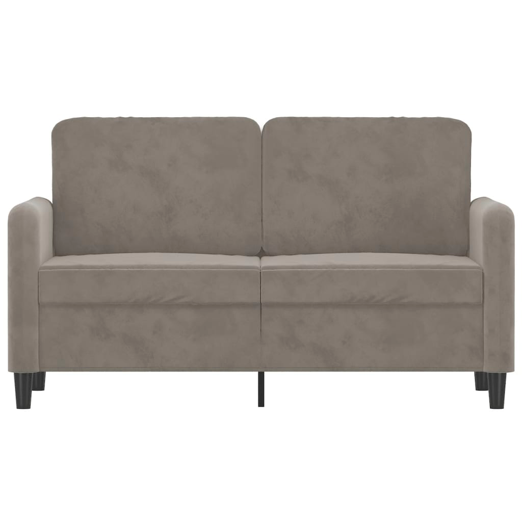 2-Seater Sofa Light Gray Velvet