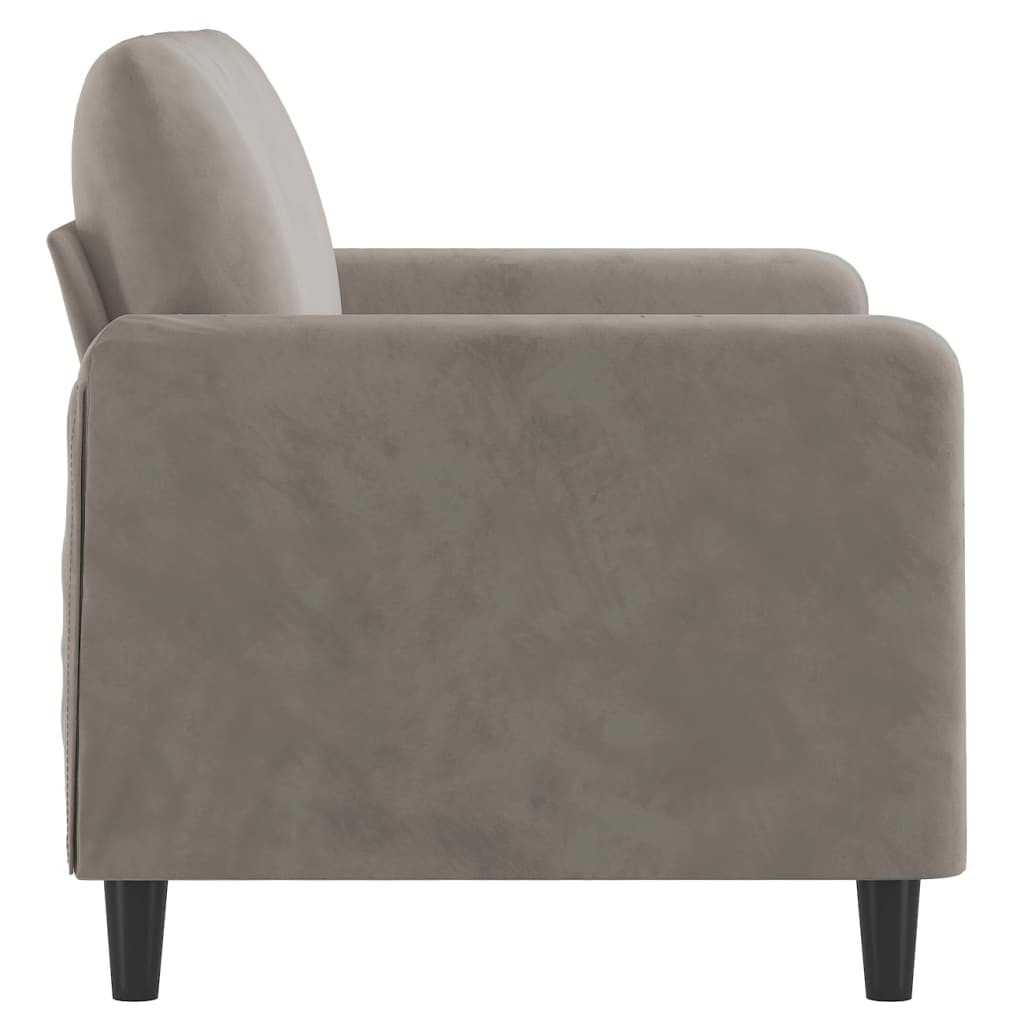 2-Seater Sofa Light Gray Velvet