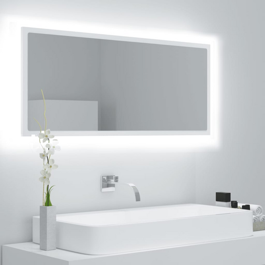 Acrylic White LED Bathroom Mirror