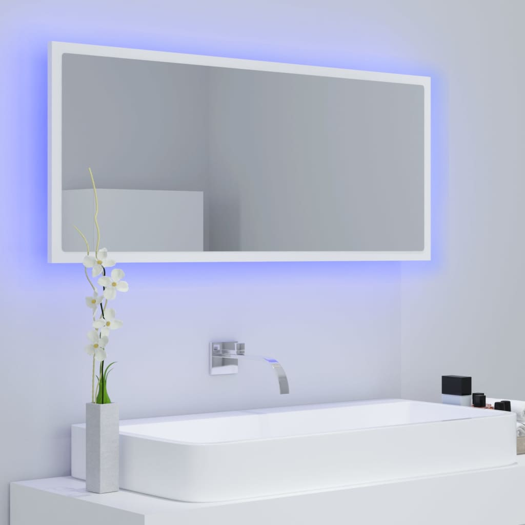 Acrylic White LED Bathroom Mirror