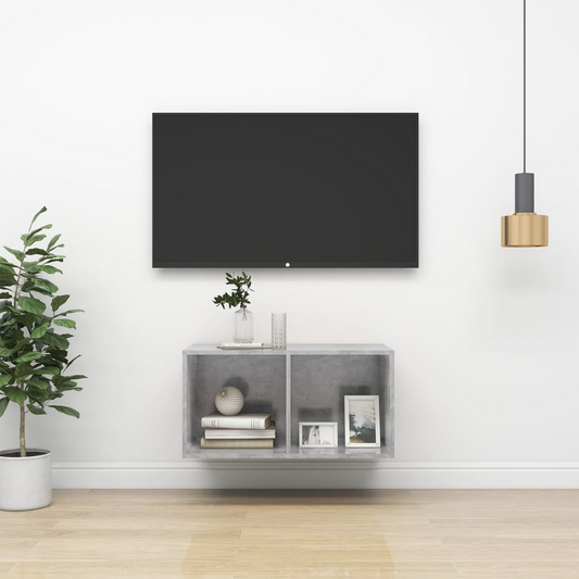 Engineered Wood Wall-mounted TV Cabinet Concrete Gray