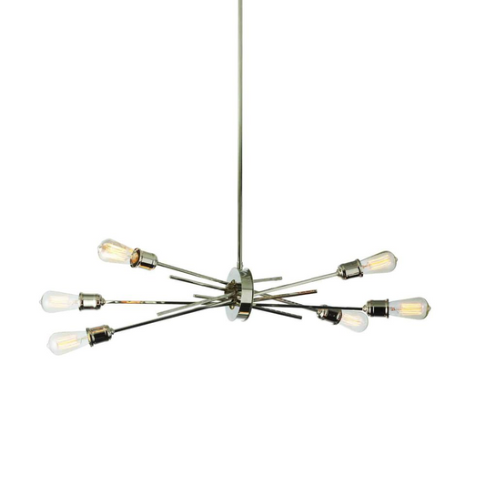 6LT Horizontal Pendant - Burnished Chrome Finish