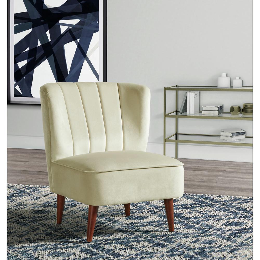 Corbin Tufted Accent Chair in Cream