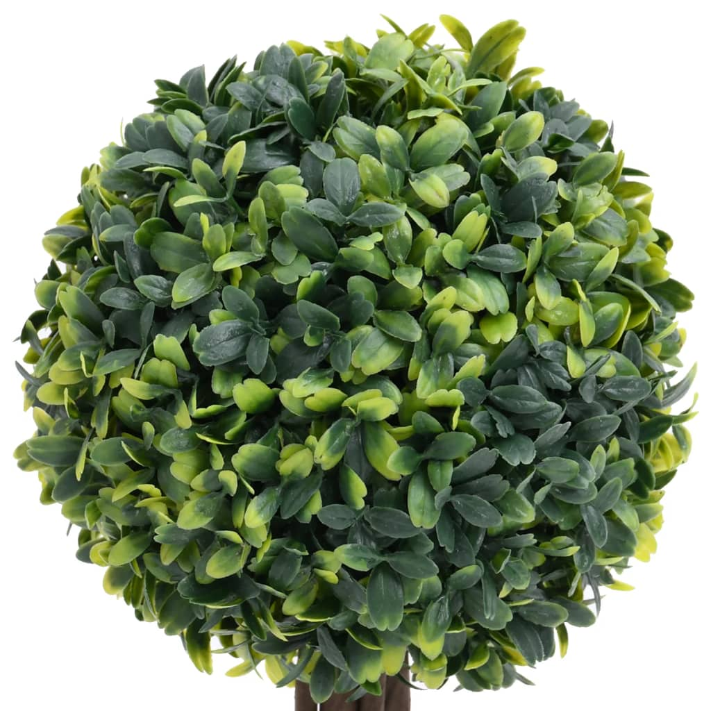 Green Artificial Ball Shaped Boxwood Plants with Pots 2 pcs 22"