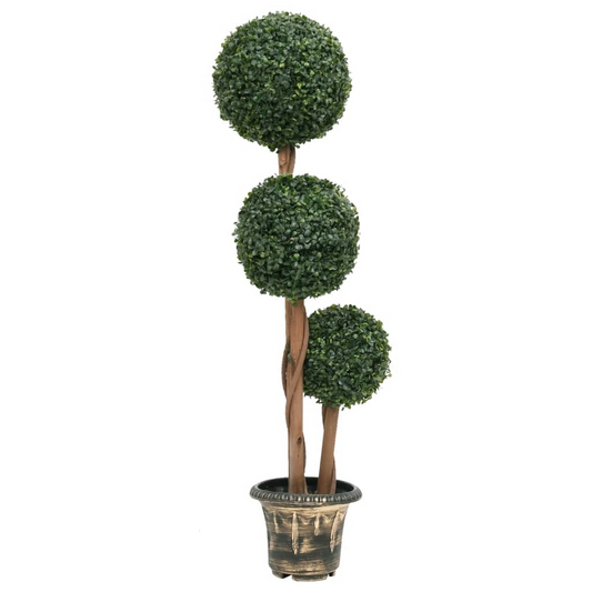 Green Artificial Ball Shaped Boxwood Plant with Pot 46.9"