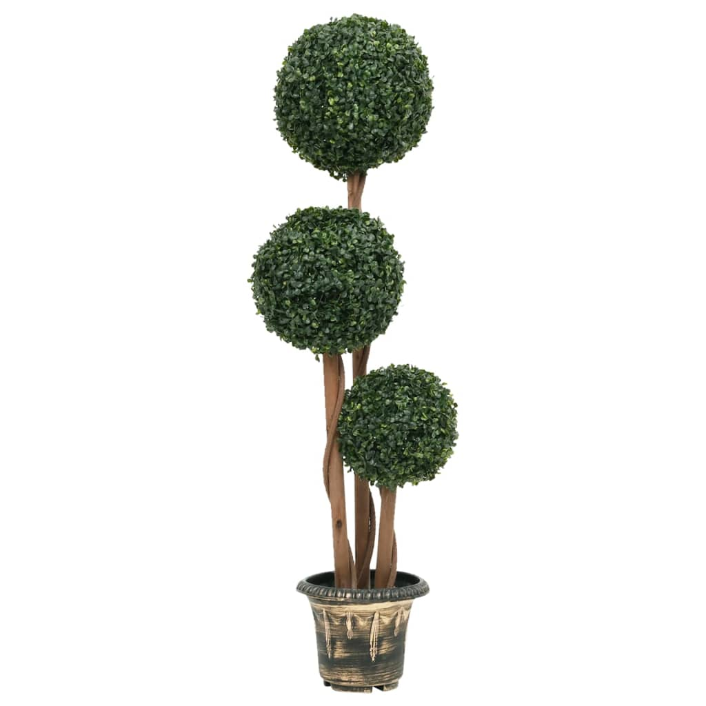 Green Artificial Ball Shaped Boxwood Plant with Pot 46.9"