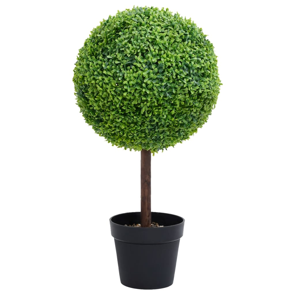 Green Artificial Ball Shaped Boxwood Plant with Pot 19.7"