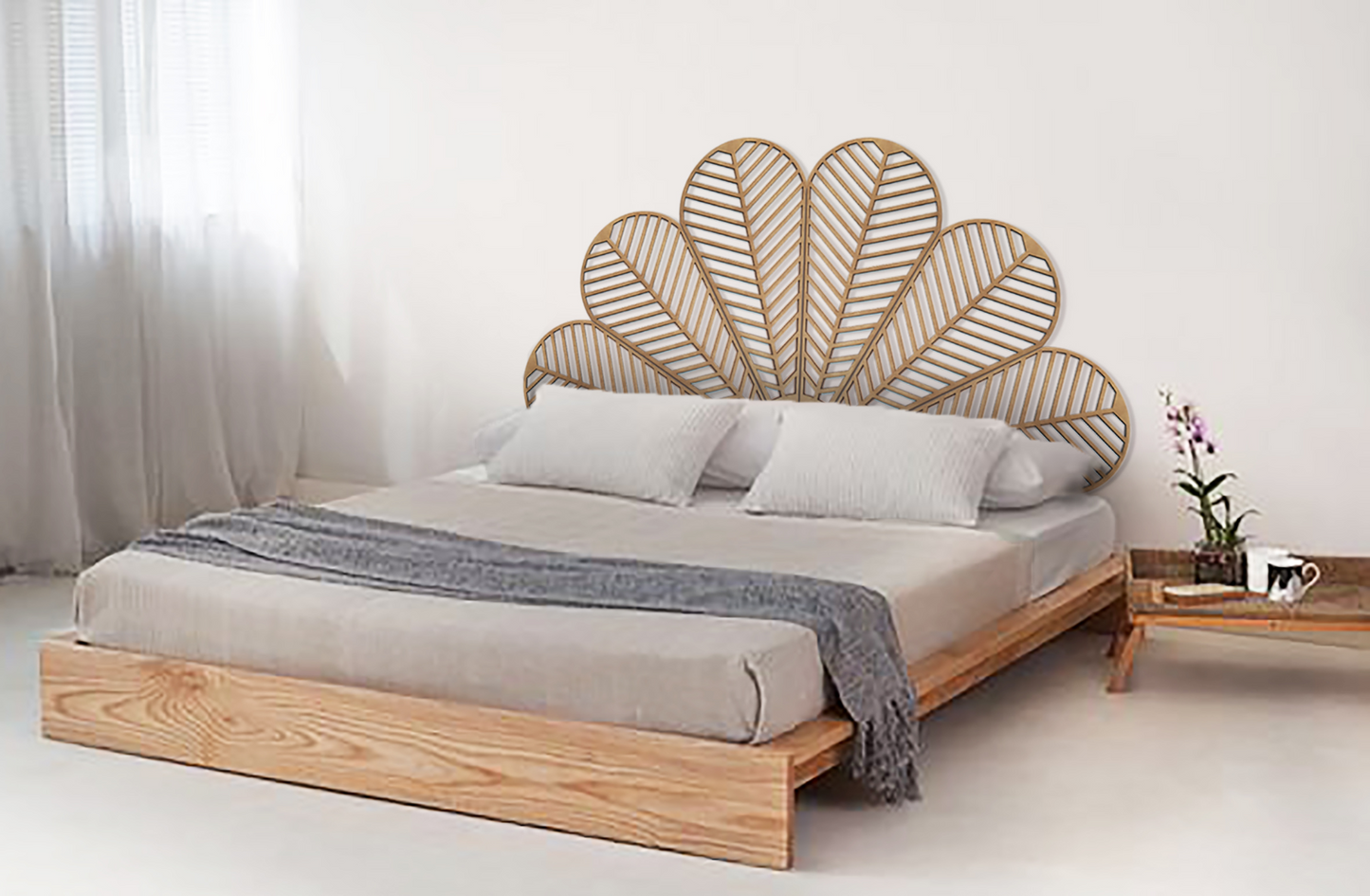 Wooden Headboard | Natural Wood