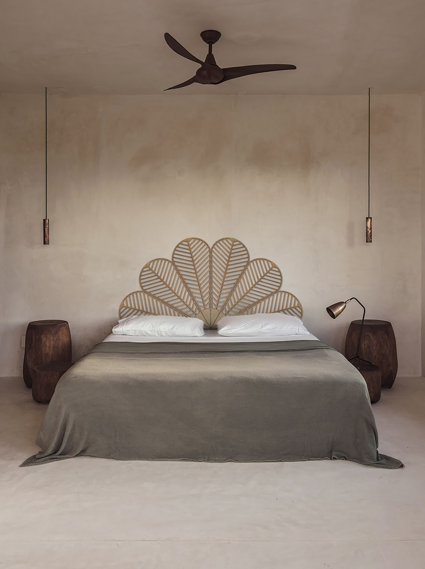 Wooden Headboard | Natural Wood