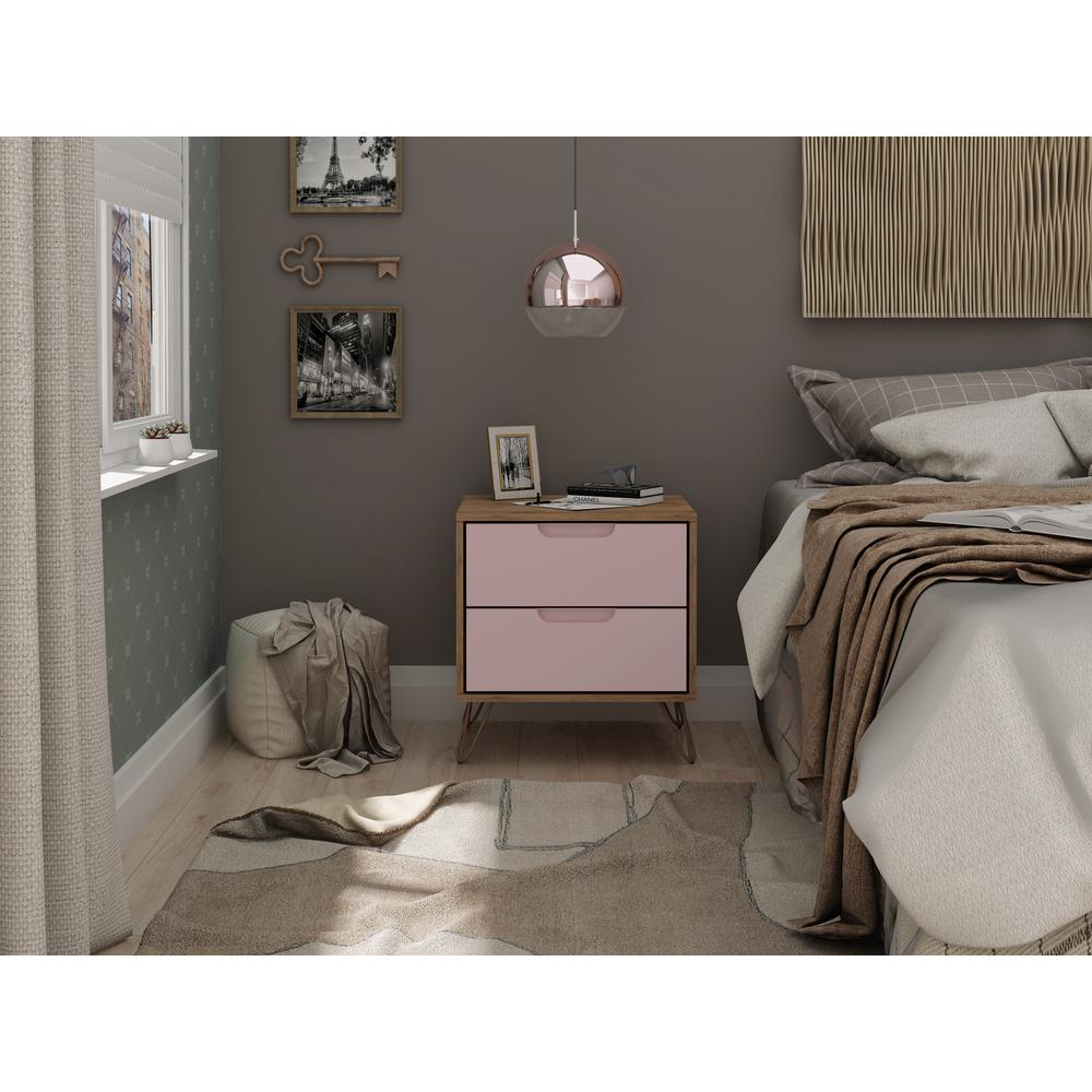 Nightstand in Nature and Rose Pink