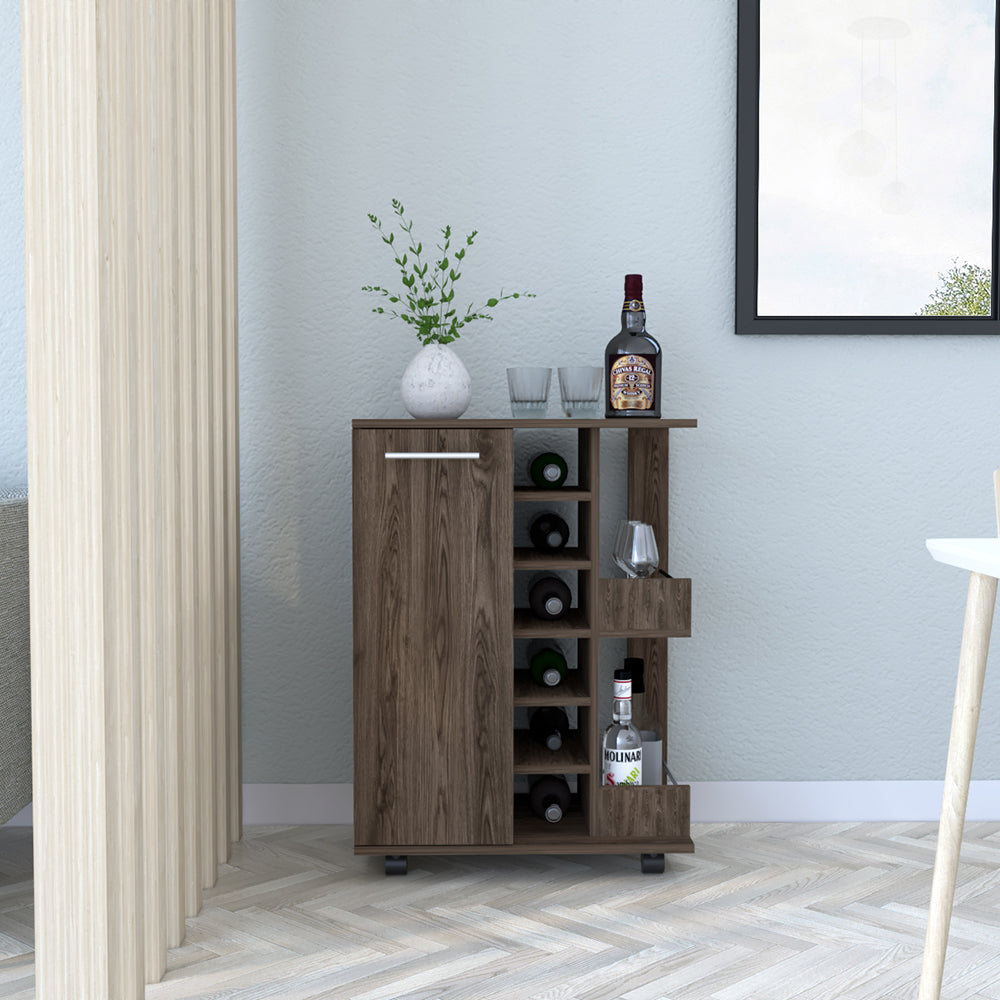 Bar Cart Corner Cabinet with White Finish