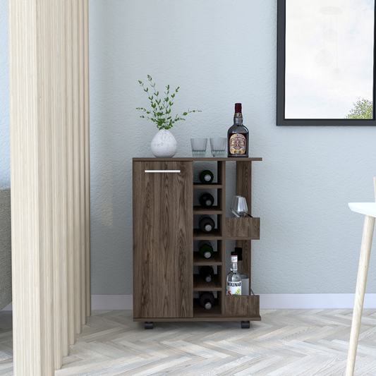 Bar Cart Corner Cabinet with White Finish