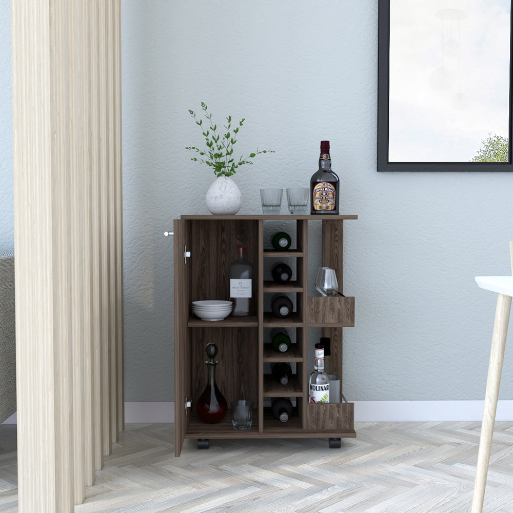 Bar Cart Corner Cabinet with White Finish