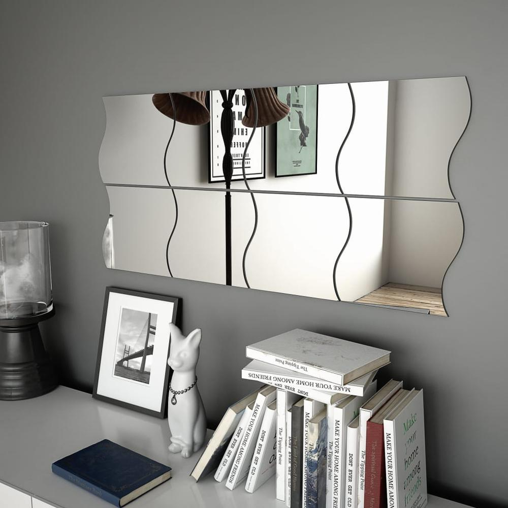 8 Piece Wave Glass Wall Mirror