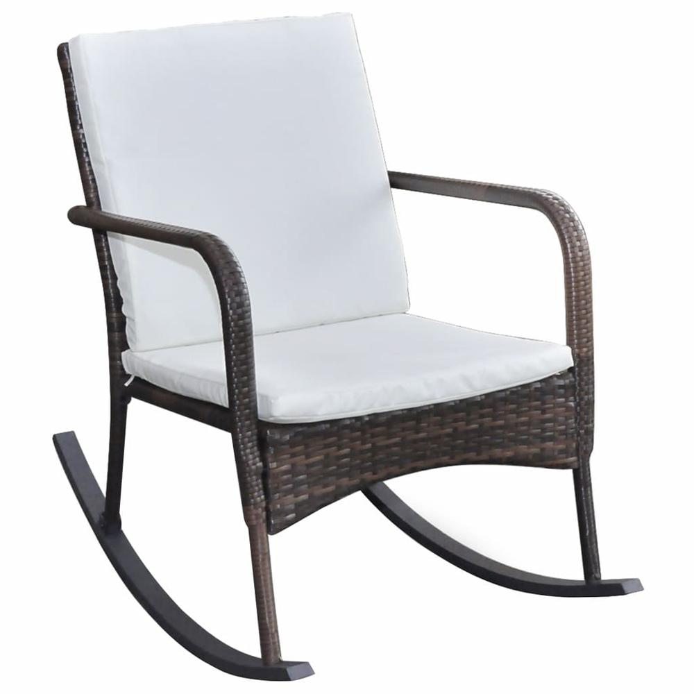 Outdoor Rocking Chair Brown Poly Rattan