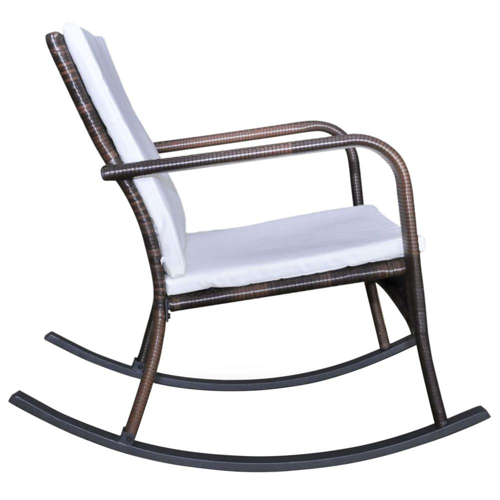 Outdoor Rocking Chair Brown Poly Rattan