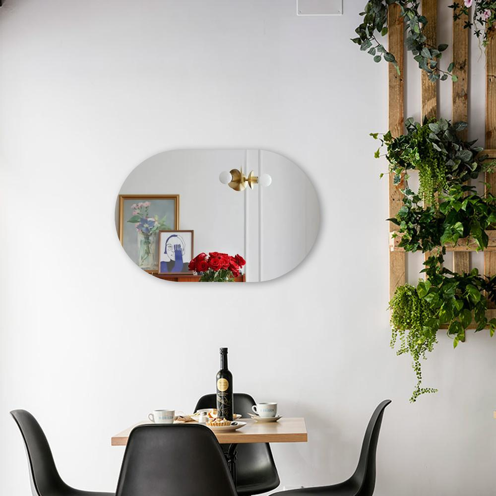 Verical/Horizontal Round Shaped Frameless Wall Mirror