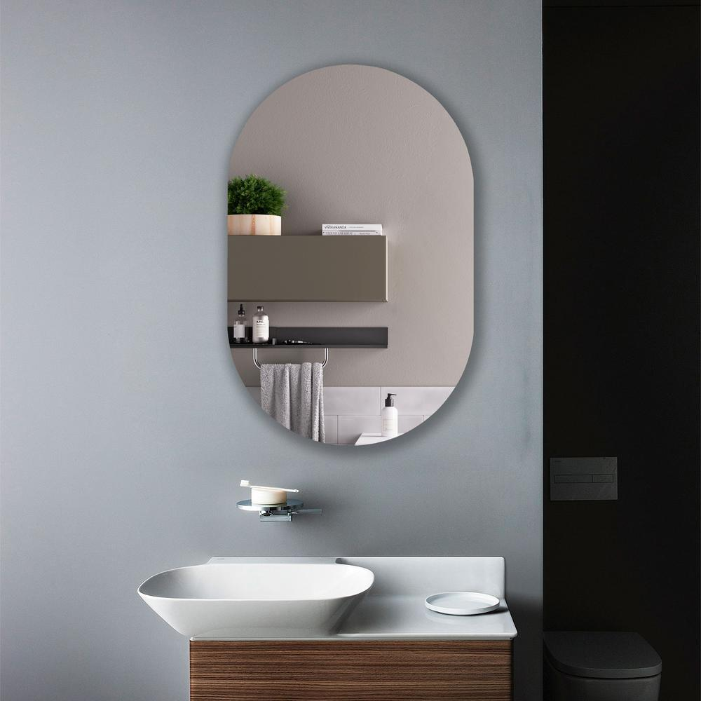 Verical/Horizontal Round Shaped Frameless Wall Mirror