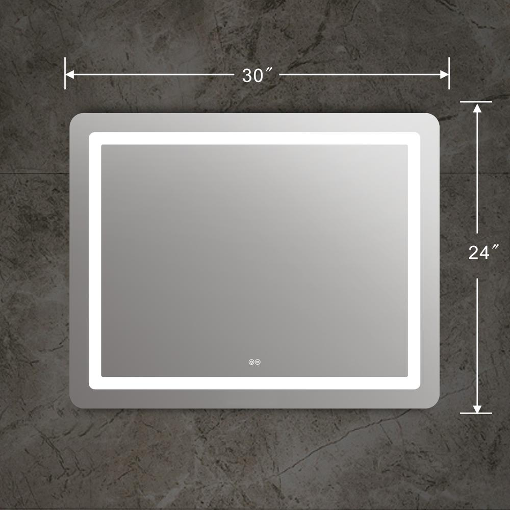 Embedded LED Mirror 6000K Daylight White 30" Wide