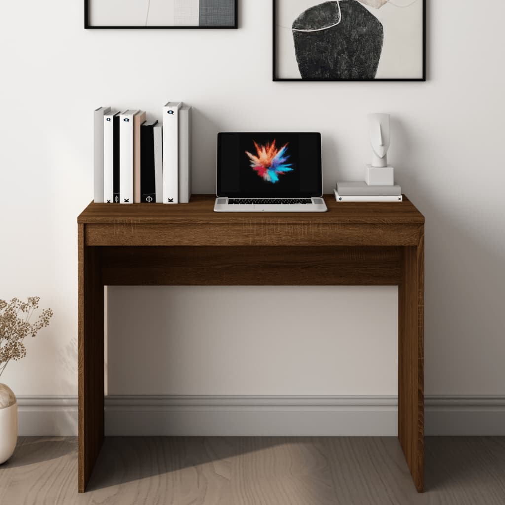 Engineered Wood Brown Oak Desk