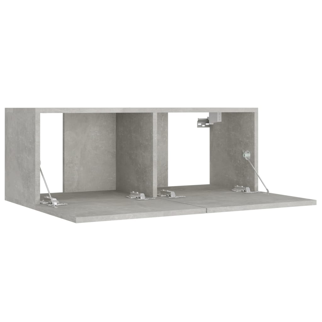 4 Piece TV Cabinet Set - Concrete Gray Engineered Wood