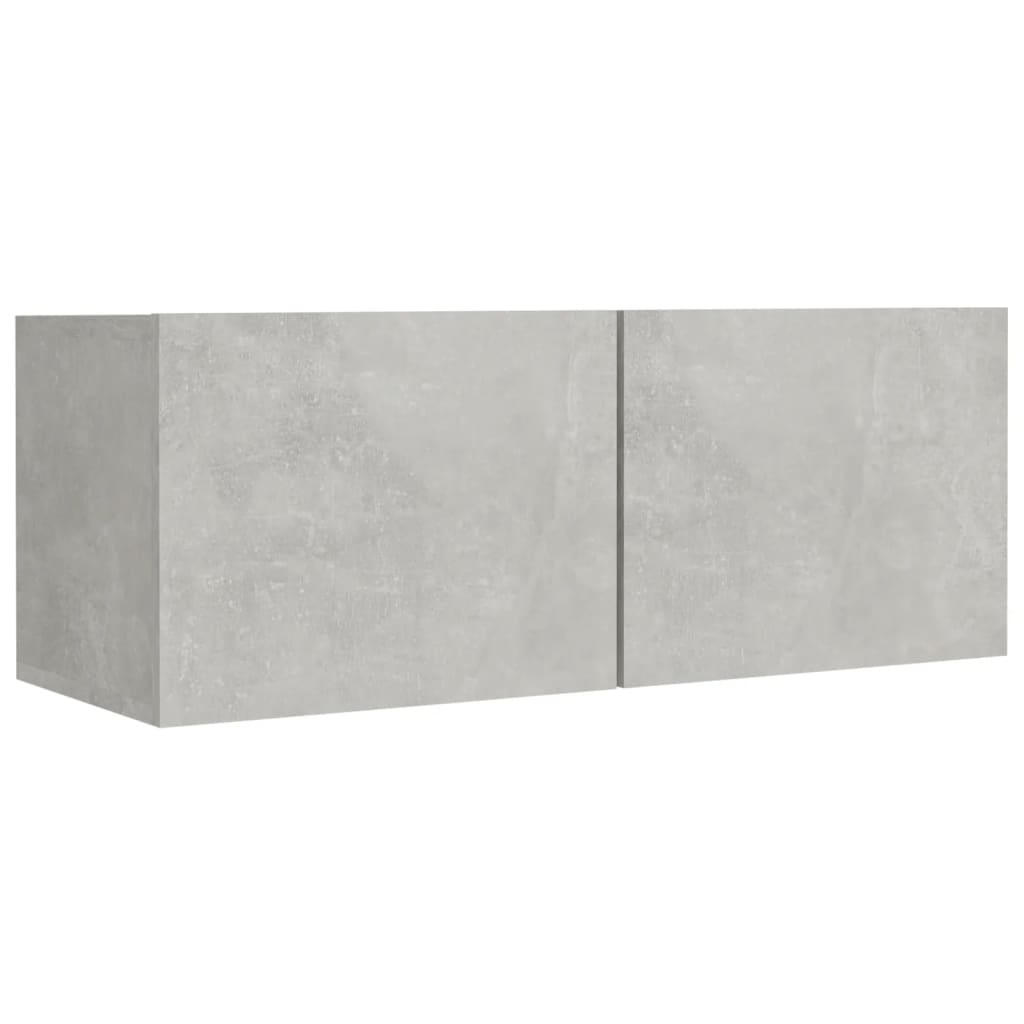 4 Piece TV Cabinet Set - Concrete Gray Engineered Wood