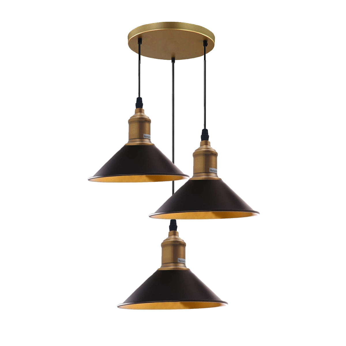 3 Outlet Black Pendant Lights