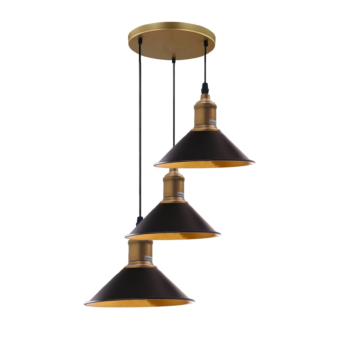 3 Outlet Black Pendant Lights